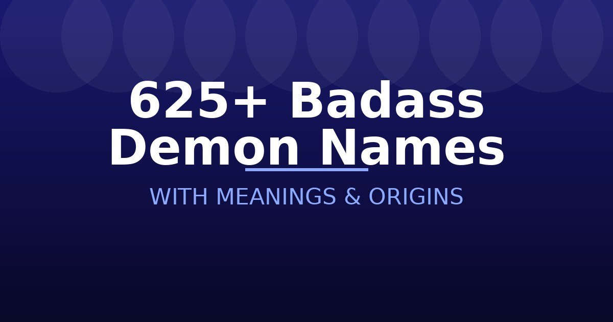 Badass Demon Names