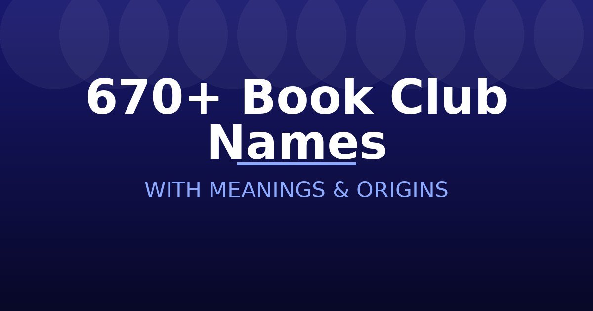Book Club Names