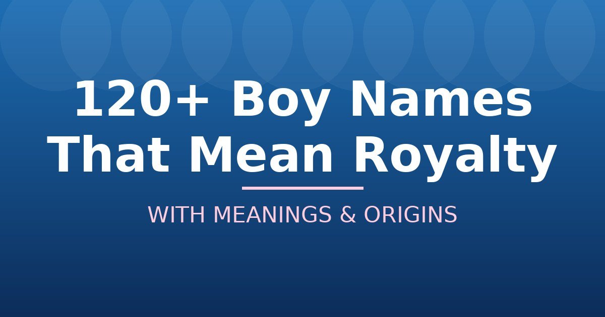 Boy Names That Mean Royalty