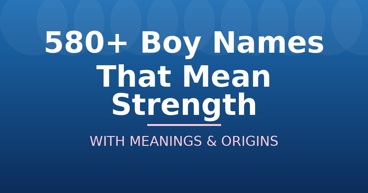 Boy Names That Mean Strength