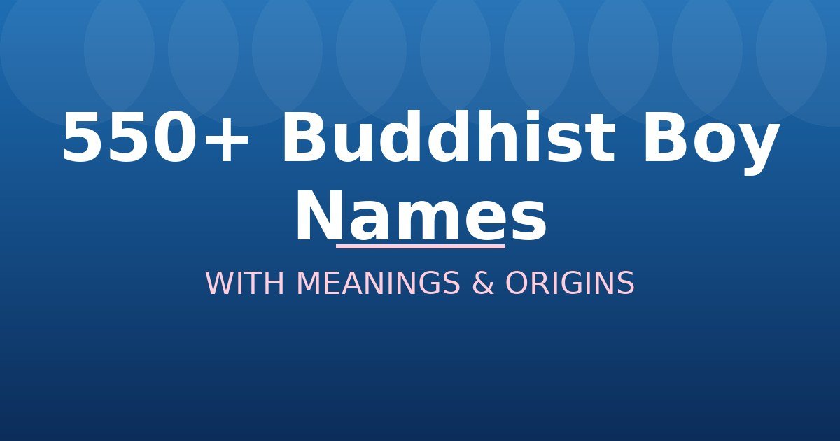Buddhist Boy Names