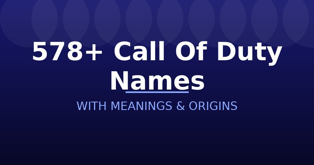 Call Of Duty Names