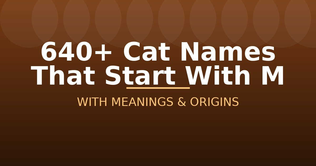Cat Names That Start With M