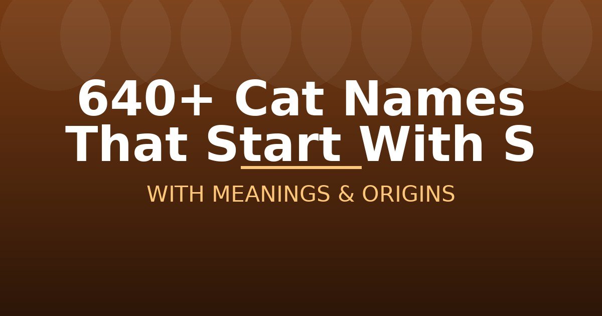 Cat Names That Start With S