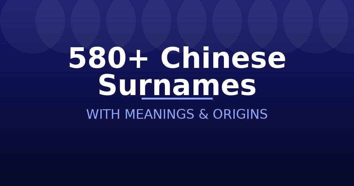 Chinese Surnames