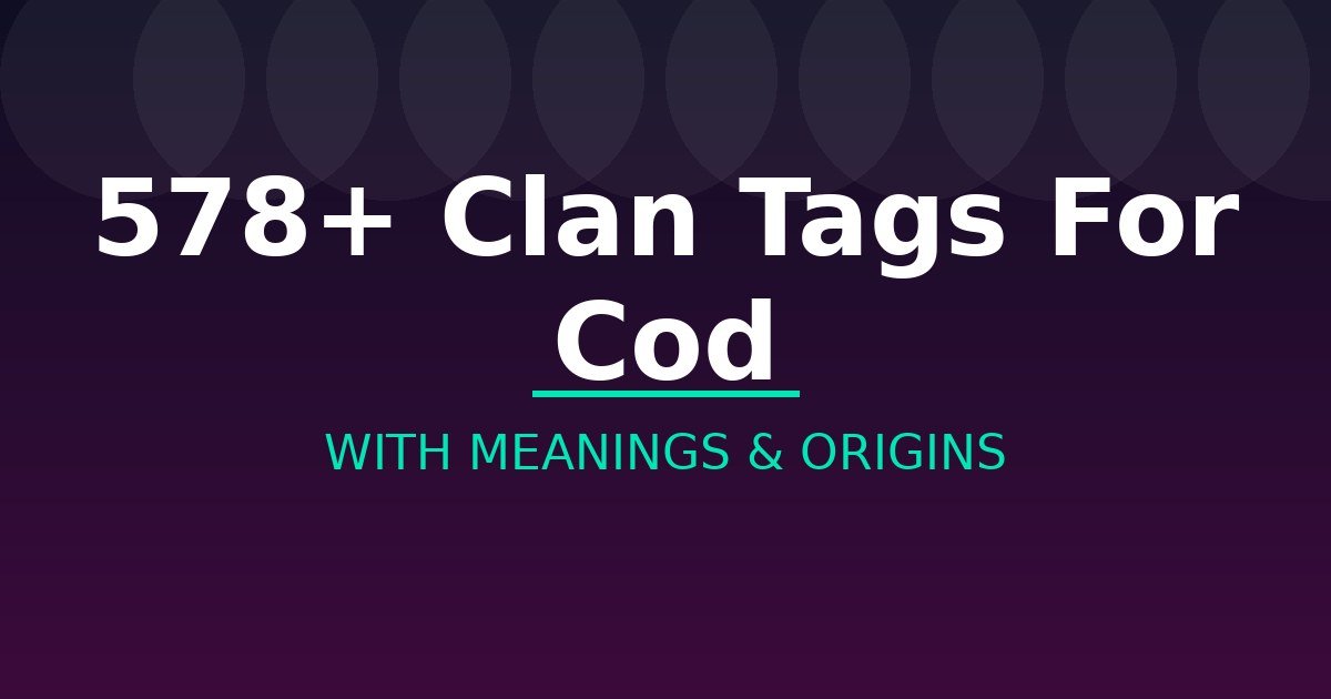 Clan Tags For Cod