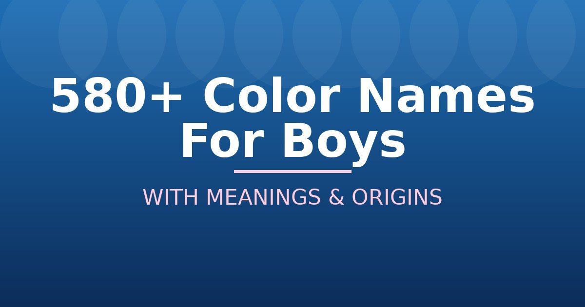 Color Names For Boys