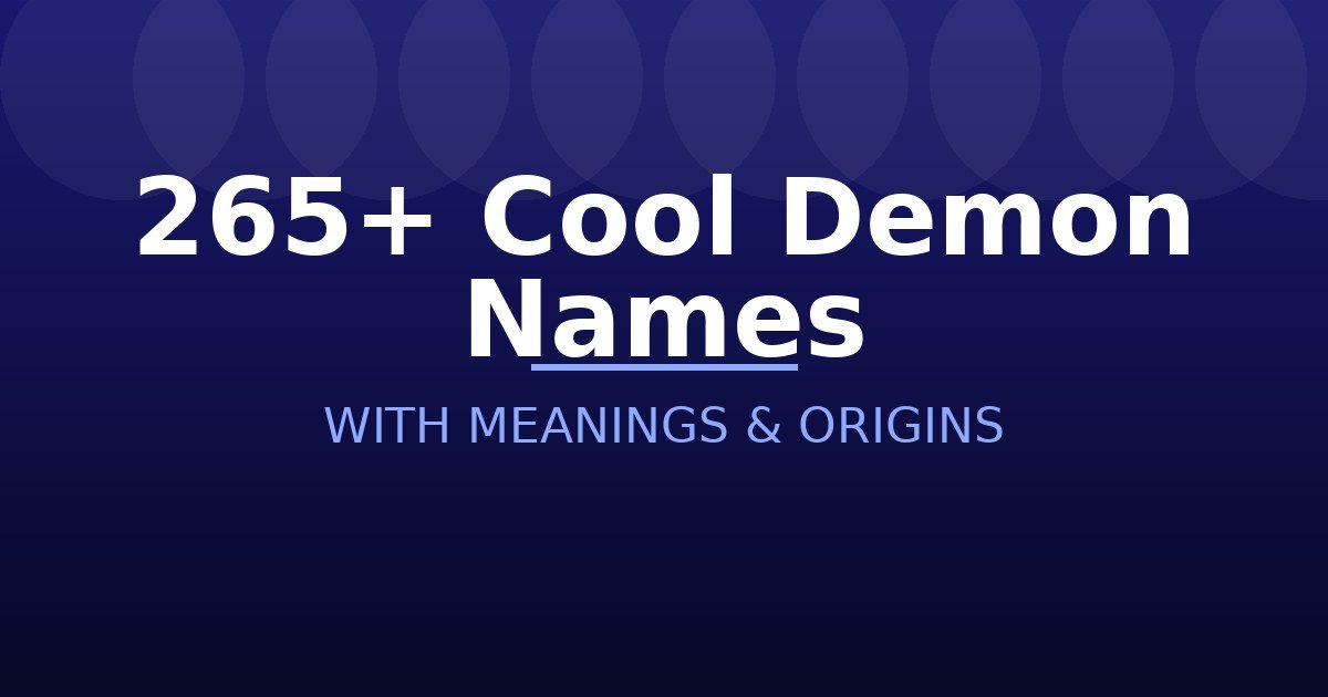 Cool Demon Names