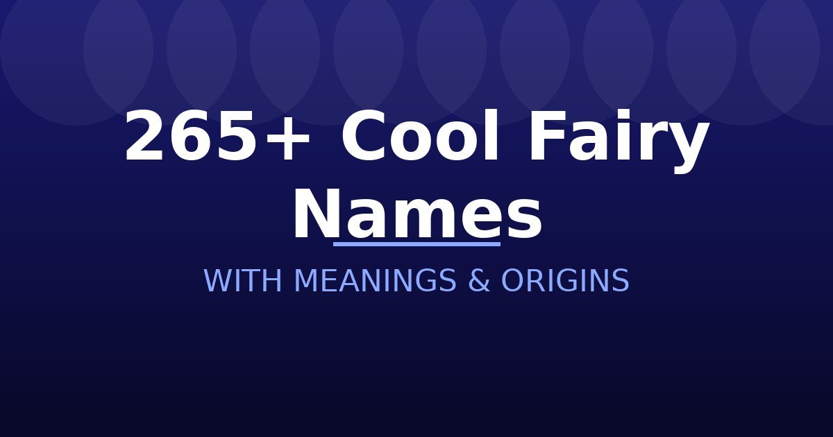 Cool Fairy Names