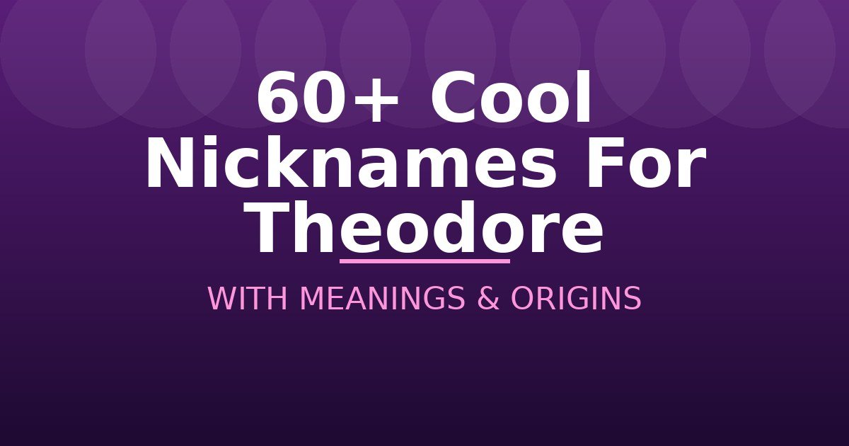 Cool Nicknames For Theodore