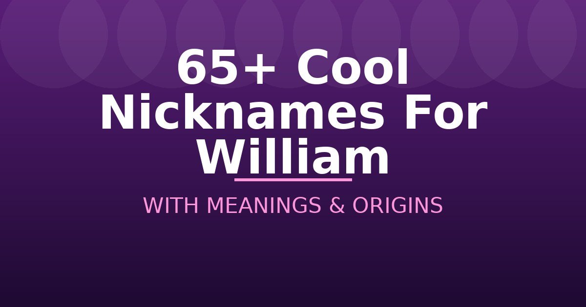 Cool Nicknames For William