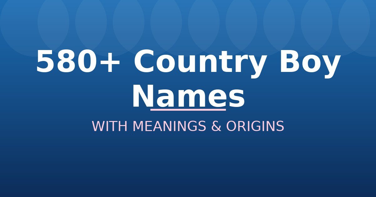 Country Boy Names