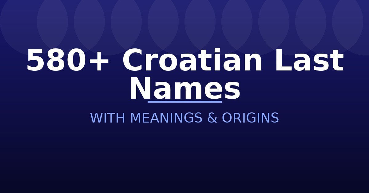 Croatian Last Names