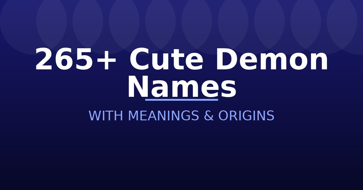 Cute Demon Names
