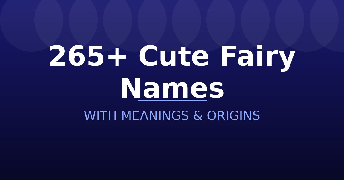 Cute Fairy Names