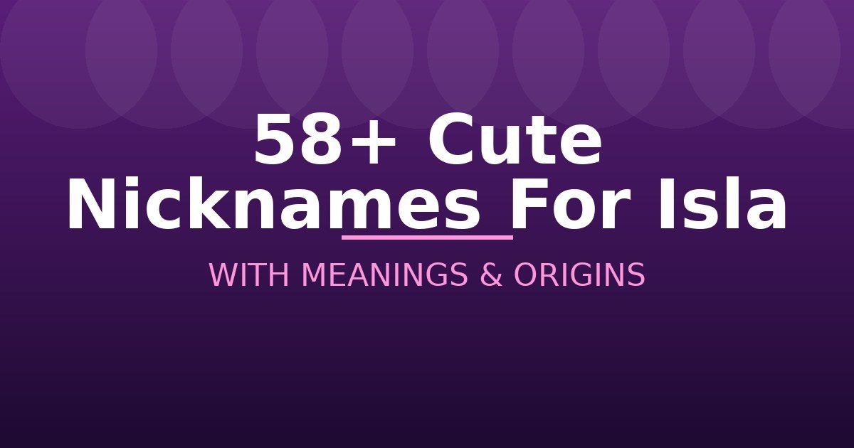 Cute Nicknames For Isla