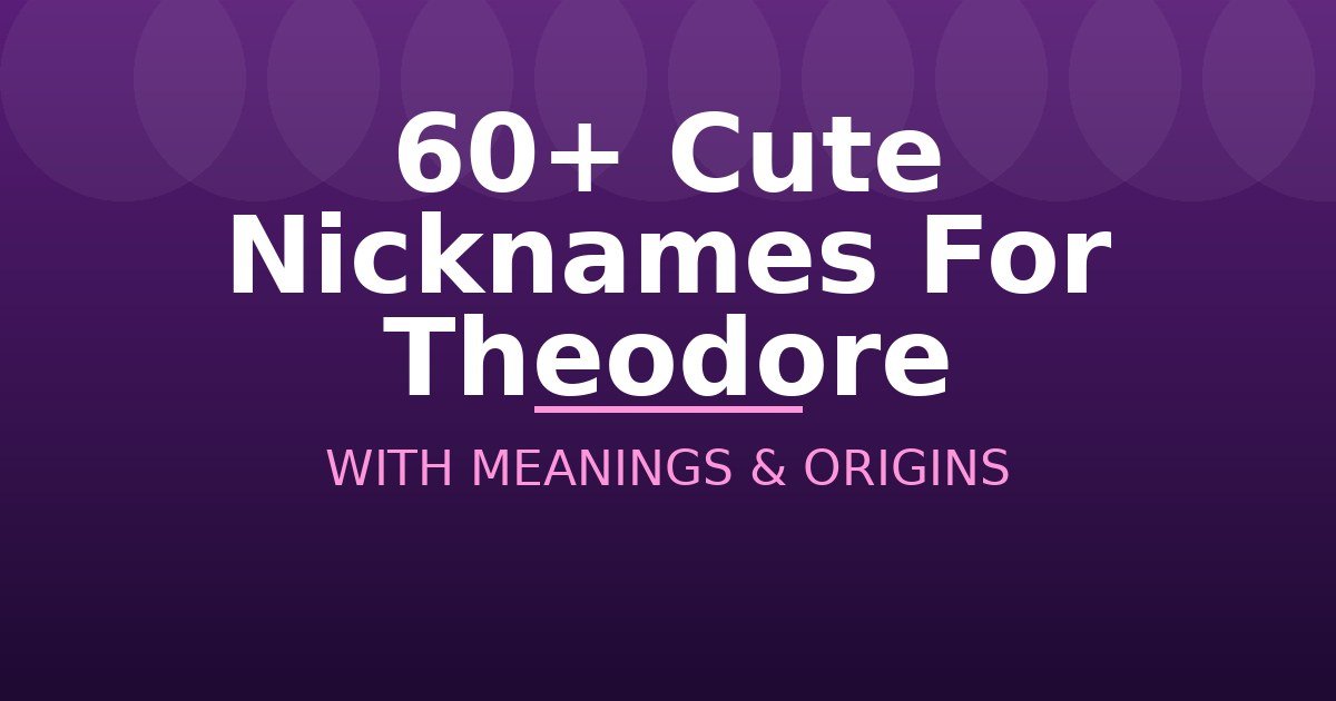 Cute Nicknames For Theodore