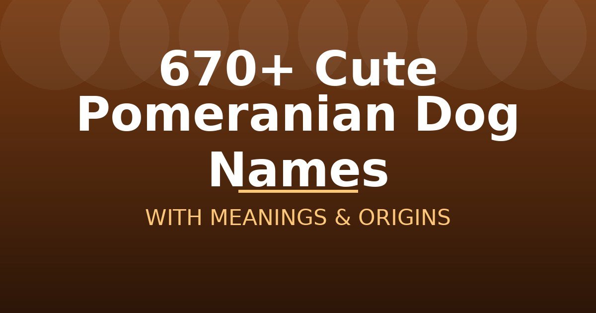 Cute Pomeranian Dog Names