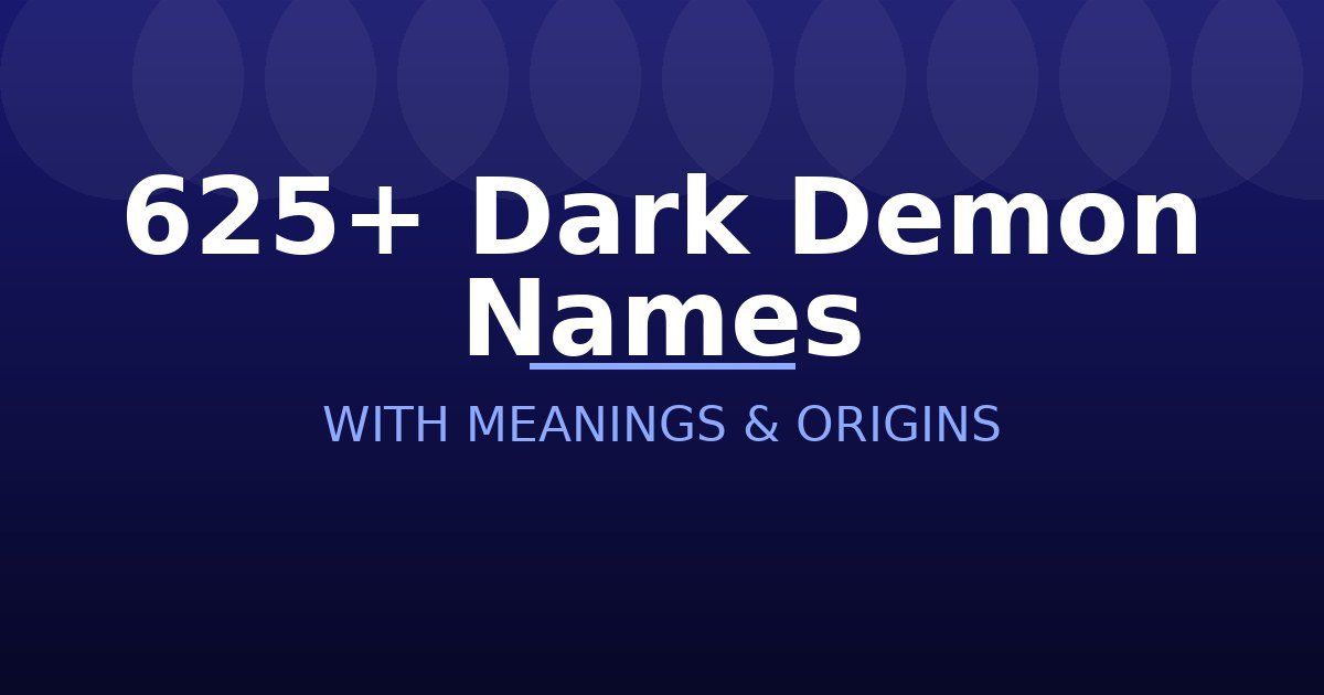 Dark Demon Names