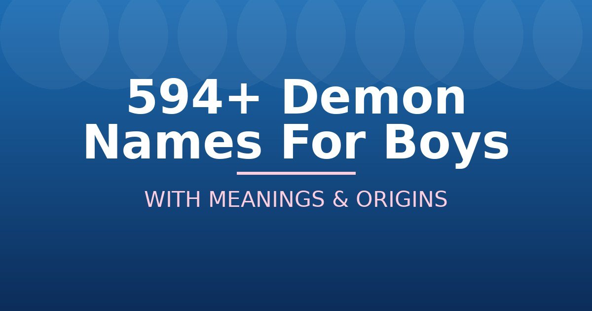 Demon Names For Boys