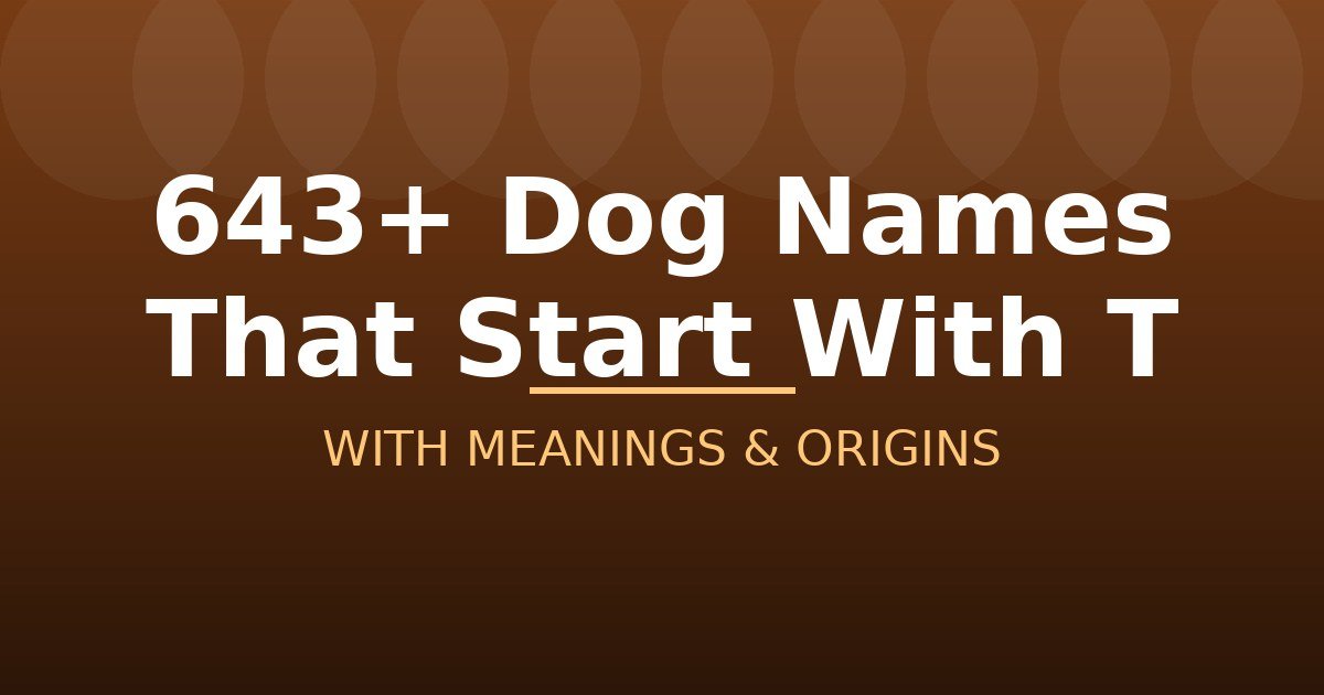 Dog Names That Start With T