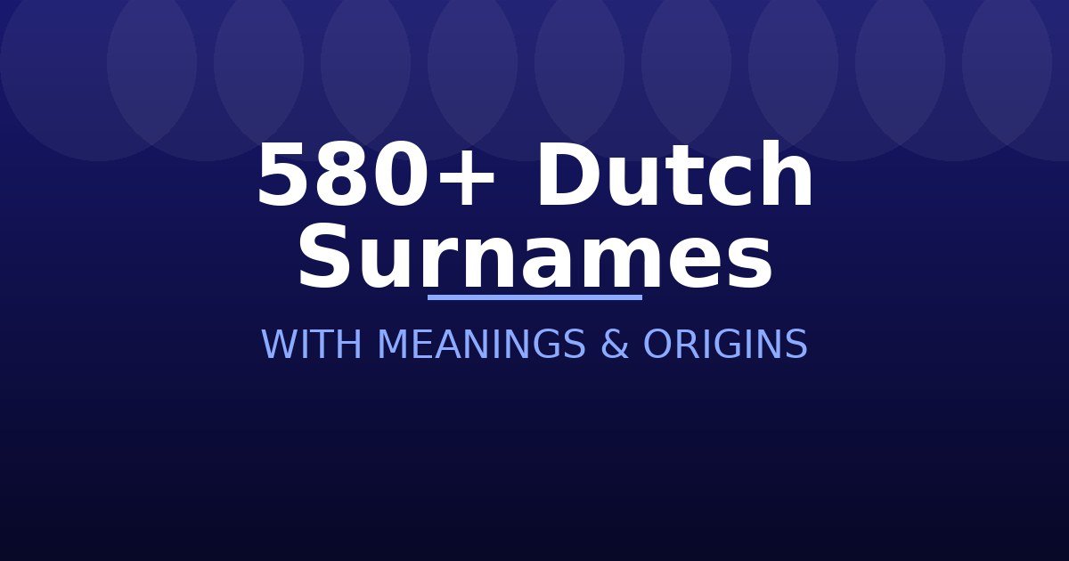 Dutch Surnames