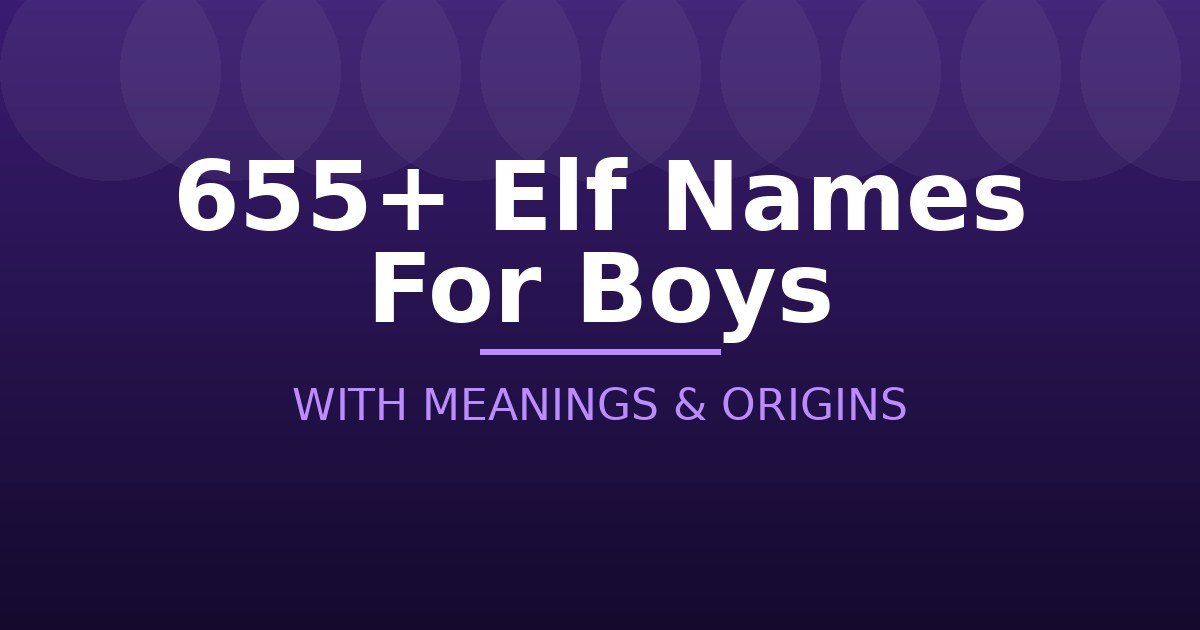 Elf Names For Boys