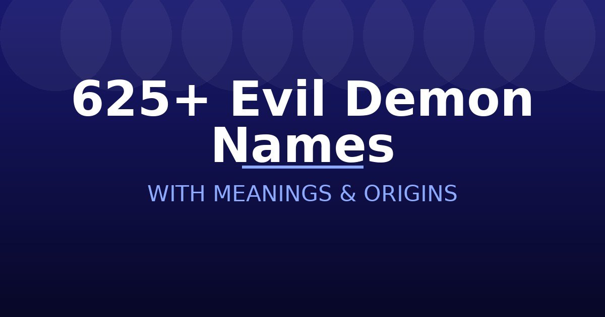Evil Demon Names