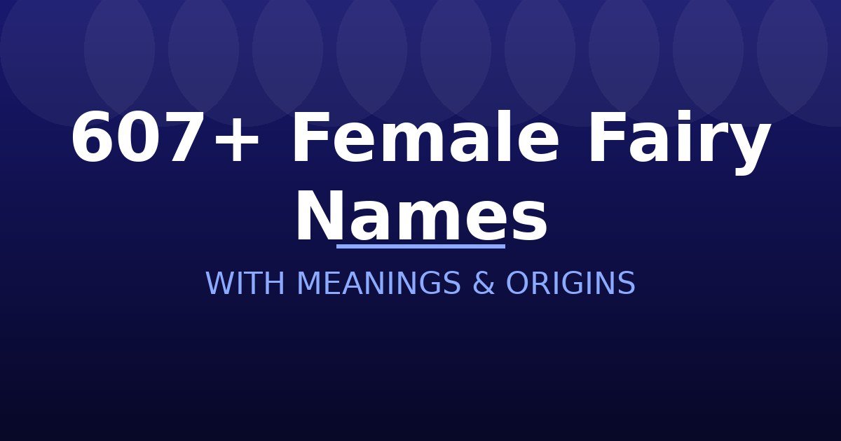 Female Fairy Names