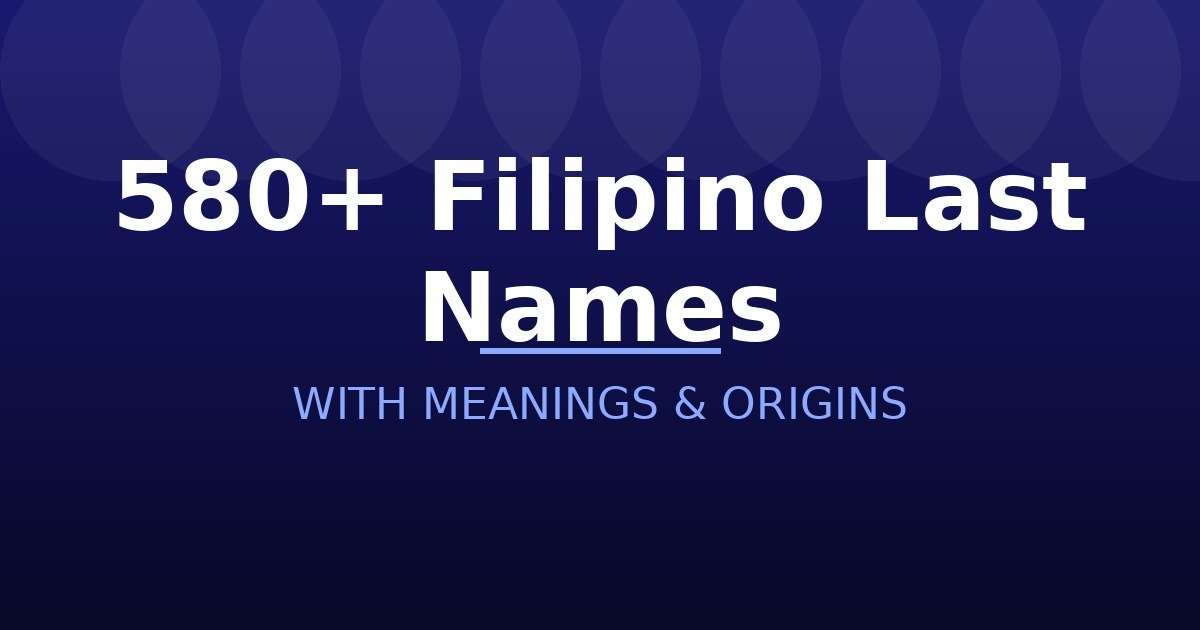 Filipino Last Names