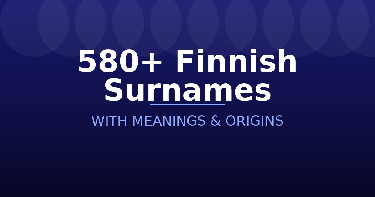 Finnish Surnames