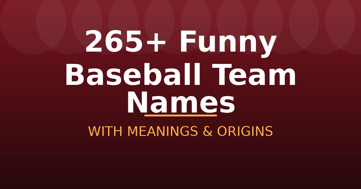 Funny Baseball Team Names