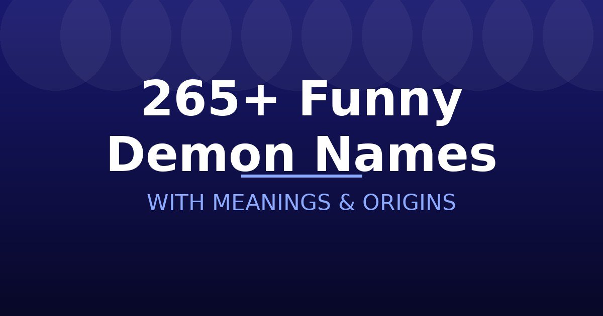 Funny Demon Names