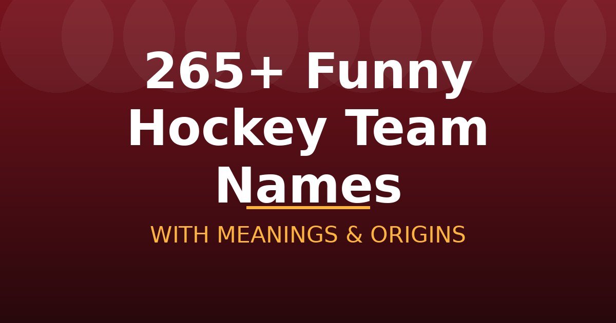 Funny Hockey Team Names