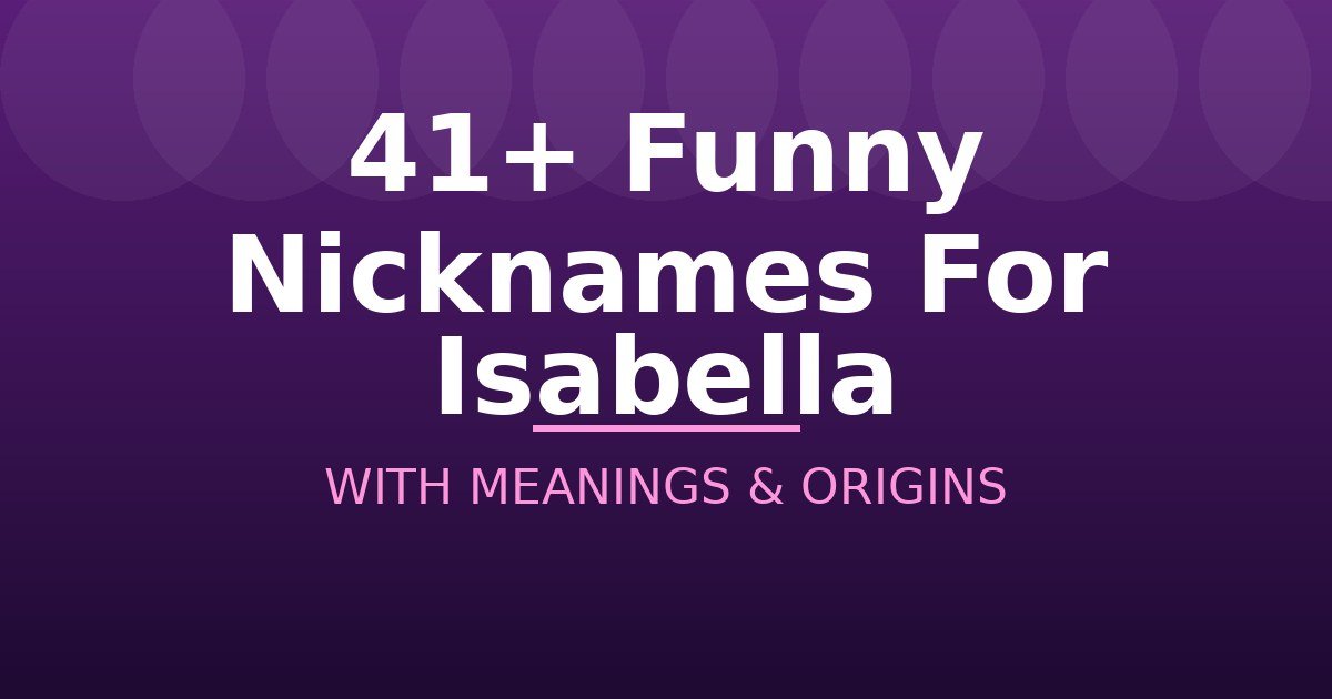 Funny Nicknames For Isabella