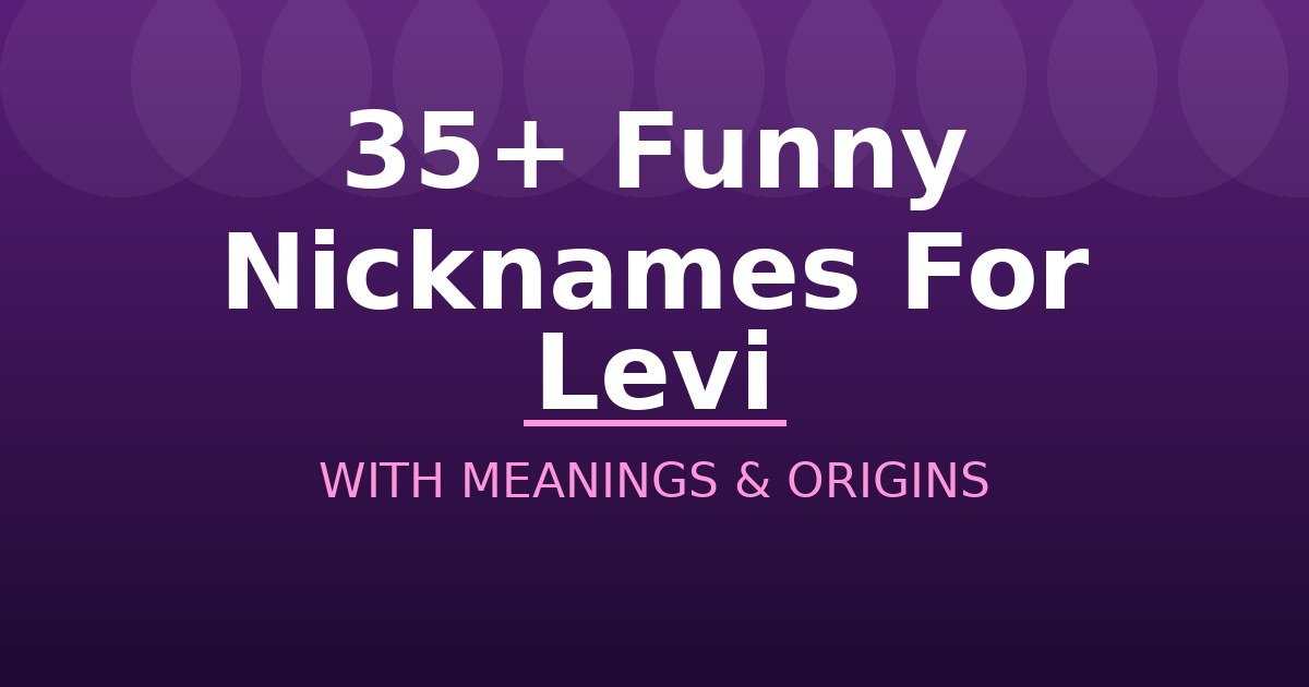 Funny Nicknames For Levi