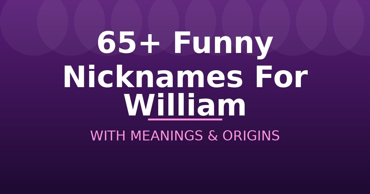 Funny Nicknames For William