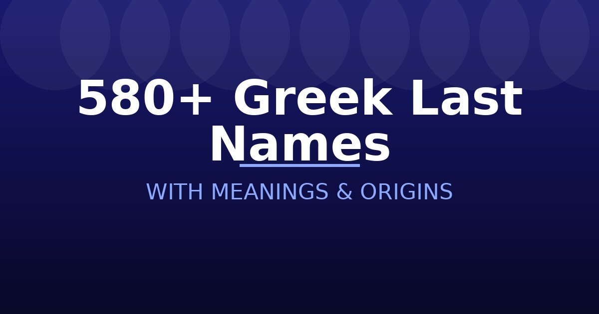 Greek Last Names