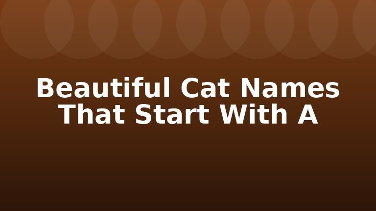 Beautiful Cat Names That Start With A