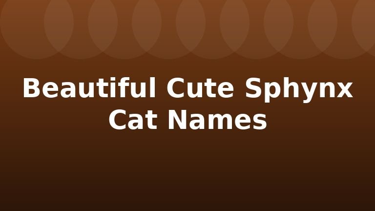 Beautiful Cute Sphynx Cat Names