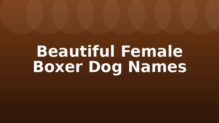 Beautiful Female Boxer Dog Names