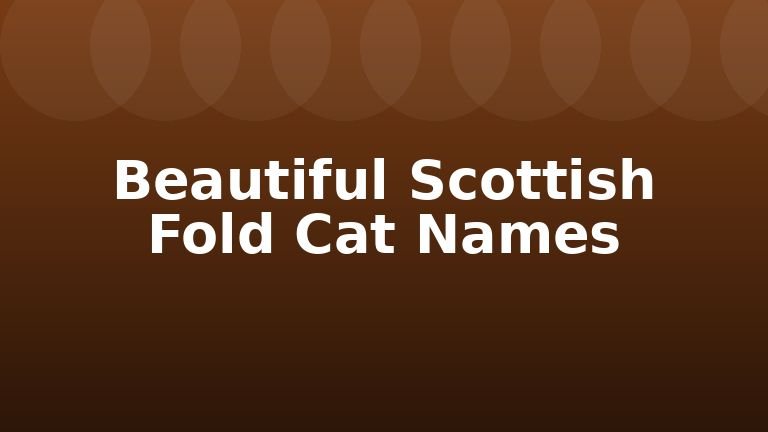 Beautiful Scottish Fold Cat Names