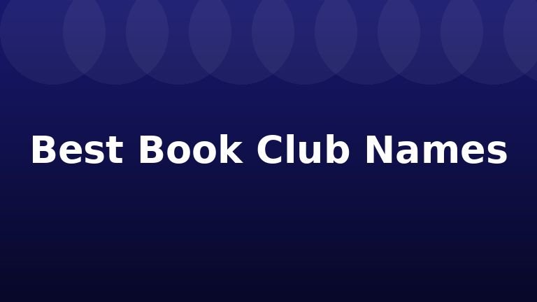Best Book Club Names