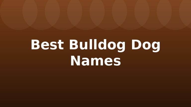 Best Bulldog Dog Names