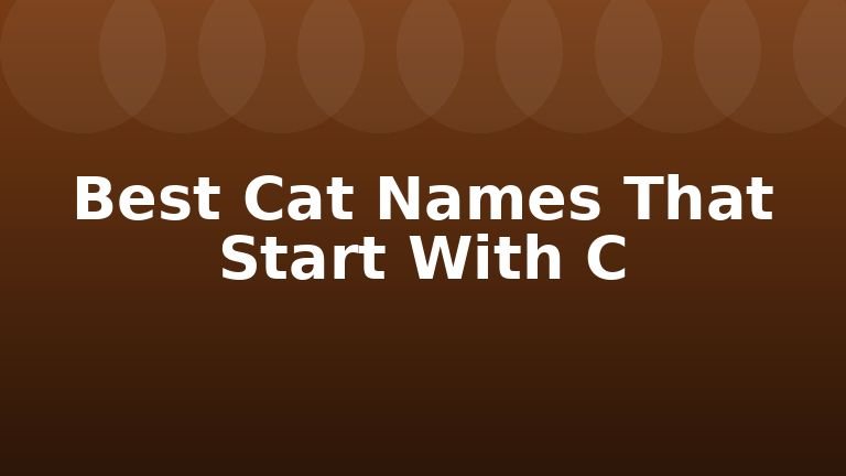 Best Cat Names That Start With C