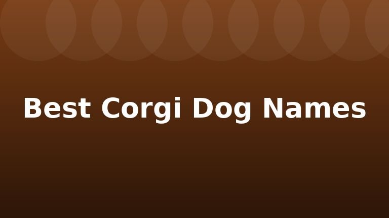 Best Corgi Dog Names