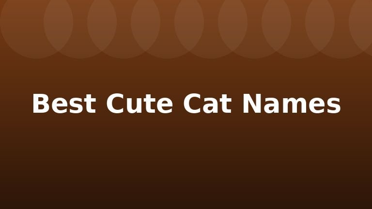 Best Cute Cat Names