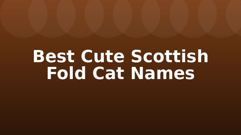 Best Cute Scottish Fold Cat Names