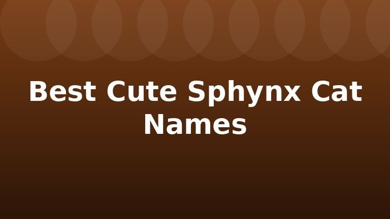 Best Cute Sphynx Cat Names
