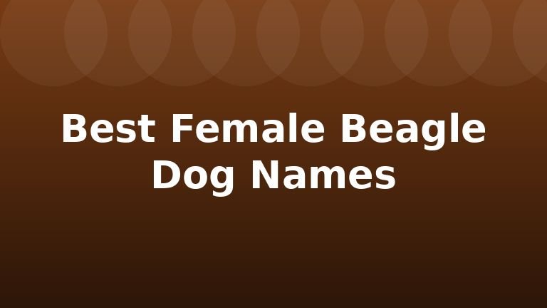 Best Female Beagle Dog Names